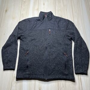 STOIC Full Zip Fleece Sweater Zip Pockets Gray Mens Size Medium